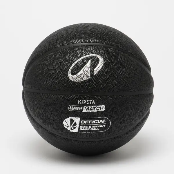 Minge de baschet mărimea 7 - GRIP MATCH BT500X Negru Argintiu