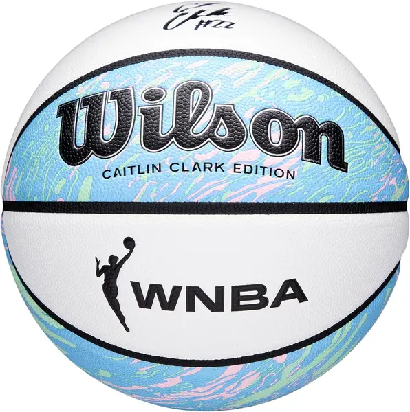 Minge de baschet Wilson - Caitlin Clark WNBA, mărimea 6, albastru/alb