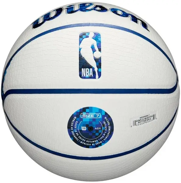 Minge de baschet Wilson - NBA Team Pixel Basketball Golden State Warriors, mărimea 7, albă
