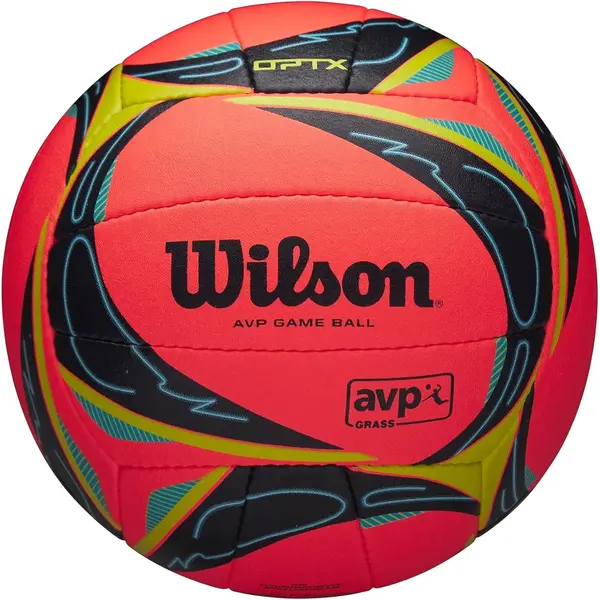 Minge de volei Wilson - Wilson AVP OPTX Grass Game, mărimea 5, roșie