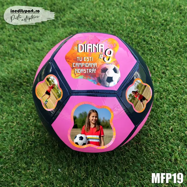 Minge fotbal personalizabila ADIDAS 10 poze + text - MFN19 Bleumarin cu fucsia, 5