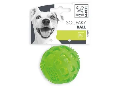 Minge pentru caini SQUEAKY M-PETS, verde, Ø 6.3 cm