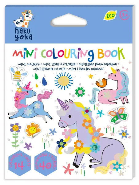 Mini Carte de Colorat Hakuyoka - Unicorni