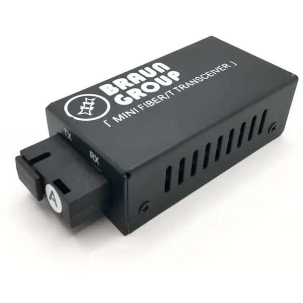 Mini Media Convertor Gigabit Braun Group MGTR-20A, port optic SM BiDi A(Tx1310/Rx1550nm), conector SC, distanta 20km