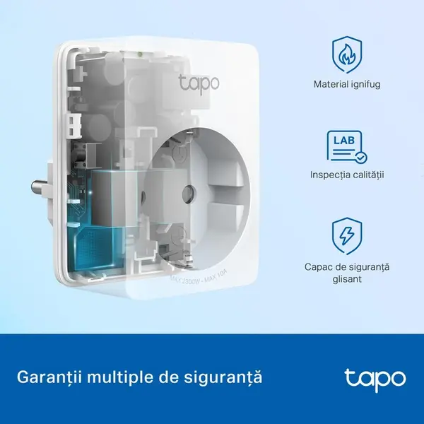 Mini priza WiFi smart compatibila cu Matter TP-Link - TAPO P100M
