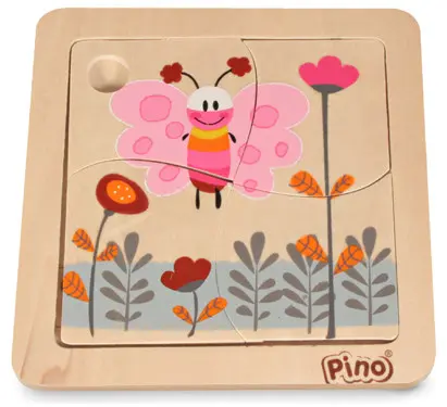 Mini puzzle Pino de 4 piese - Fluture