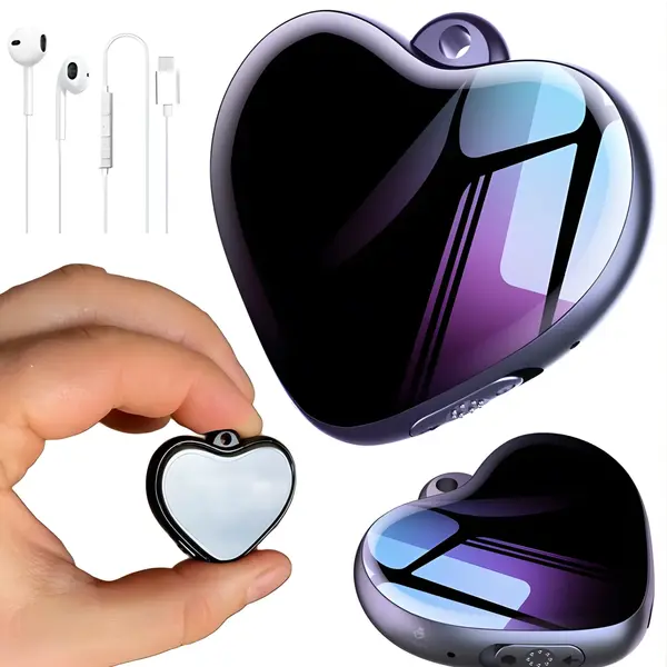 Mini reportofon cu microfon ascuns tip pandantiv, activare vocala - Q66 - 16 GB