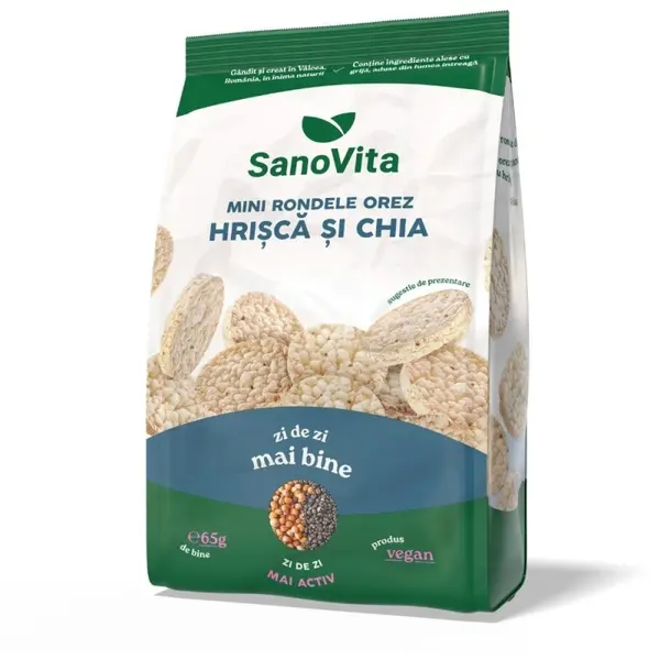Mini-rondele din Orez cu Hrisca si Chia, Sanovita, 65 g