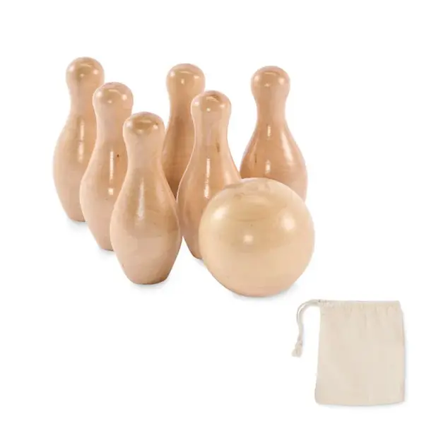Mini set de bowling din lemn de Mini set de bowling din lemn de