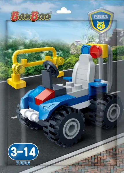 Mini set de construcții BanBao - Buggy de poliție, 34 piese