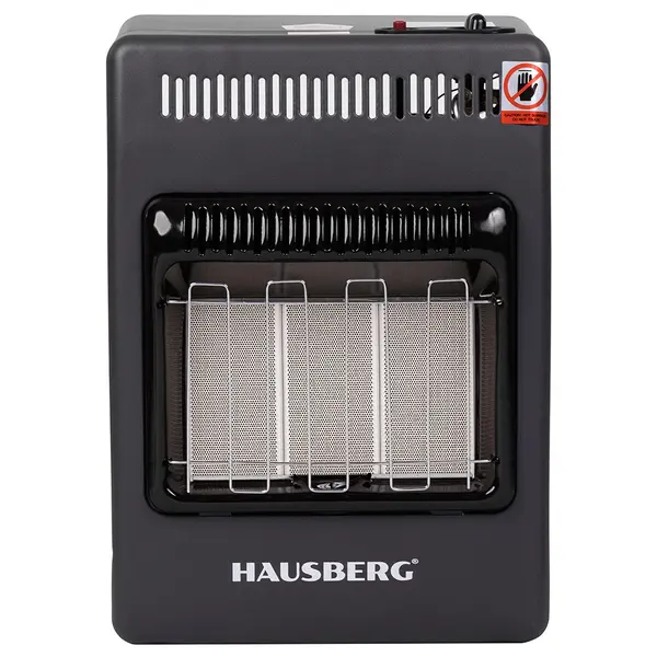 Mini Soba pe gaz GPL Hausberg HB-1023NG, aprindere piezo-electrica, 3 placi de incalzire ceramic putere totala 4.2kW, sistem de oprire automata a gazului, Negru Engros