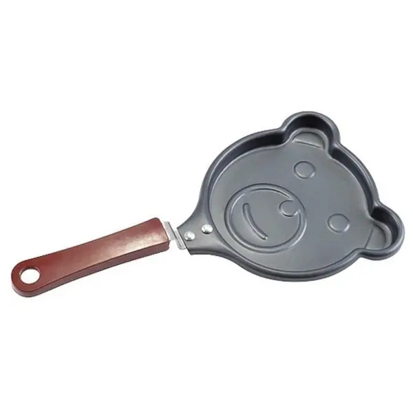 Mini Tigaie din Otel Carbon, Forma Ursulet, 14 cm, Negru, Perfect Home