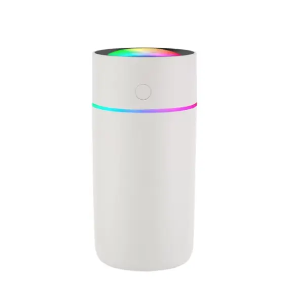 Mini umidificator portabil silentios cu 7 culori LED 320ml Alb
