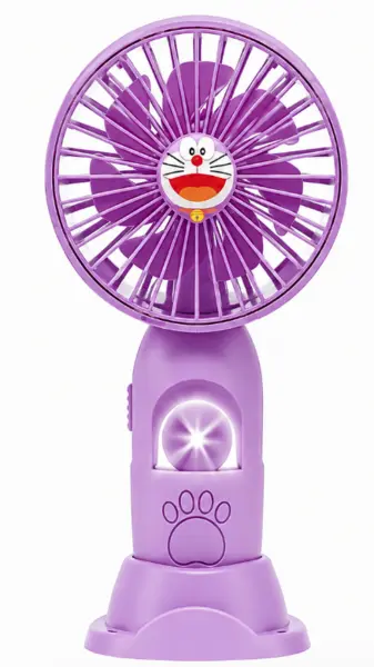 Mini ventilator de mana portabil pentru copii USB reincarcabil cu suport telefon FETITE