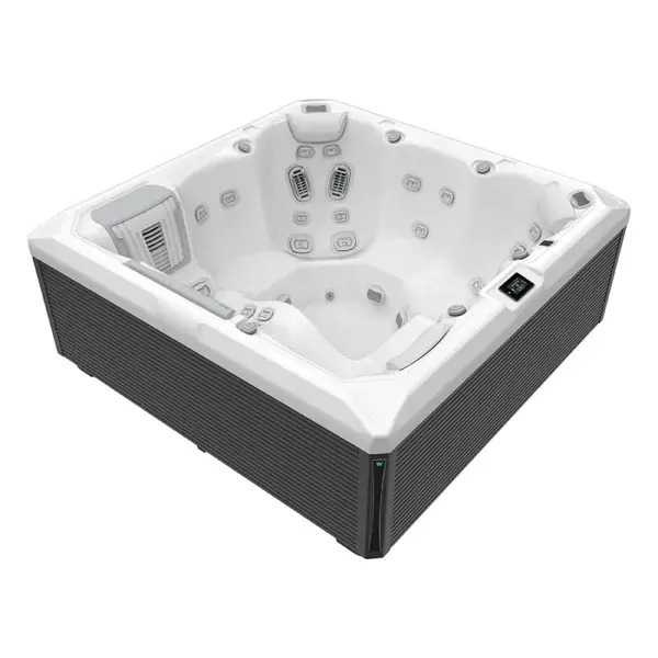 Minipiscina jacuzzi 6 persoane, 43 jeturi, Infinity jets, WiFi, sistem In-Line WIS, unitate de control Gecko IN.YE-3, sistem audio, 215 A 215 cm, Wellis Atlas Life Premium
