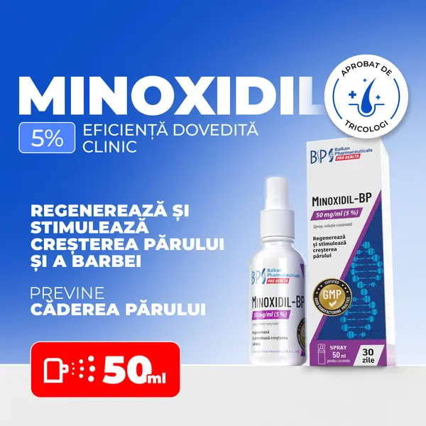 Minoxidil-BP 5%, Tratament pentru Barbă și Scalp, 50 ml.