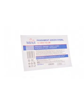 Minut Pansament adeziv steril 10 cm x 15 cm