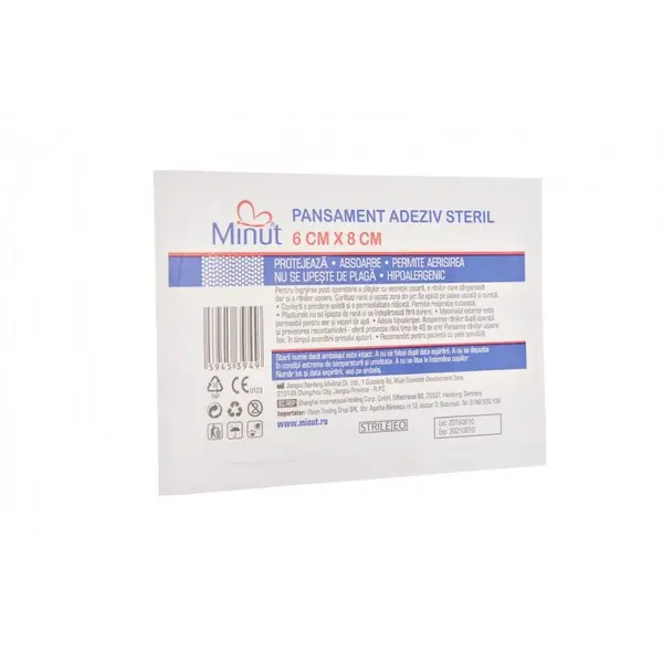 Minut Pansament adeziv steril 6 cm x 8 cm