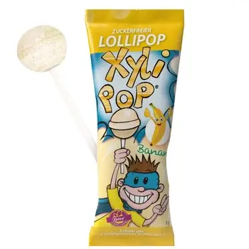 Miradent lollipop xylipop acadea fara zahar cu aroma de banane 3+ ani 6g buc Hager & Werkn