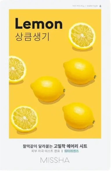 Missha Airy Fit Mască de față cu folie Lemon, 19 g
