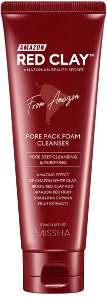 Missha Spumă de curățare a feței Amazon Red Clay, 120 ml