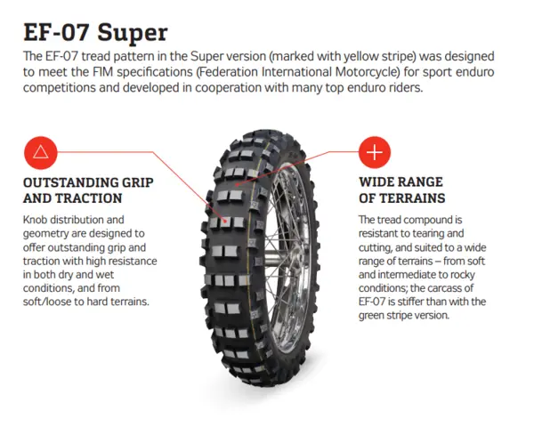 MITAS Enduro FIM - EF-07 SUPER - 110 80-18 [58M] [dunga galbena] Latime 110 Inaltime 80 Janta 18