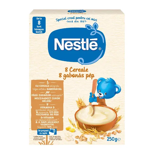 Mix 8 Cereale, 8+ luni, 250 g, Nestle