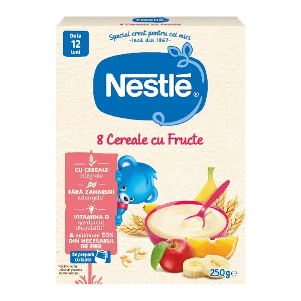 Mix 8 cereale cu fructe Infant Cereals, +12 luni, 250 g, Nestle