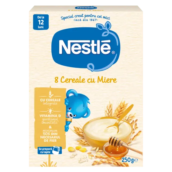 Mix 8 Cereale cu miere de la 12 luni, 250g, Nestle