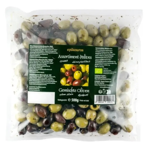 Mix de Masline Bio, Crude, fara Samburi, Epikouros, 500 g