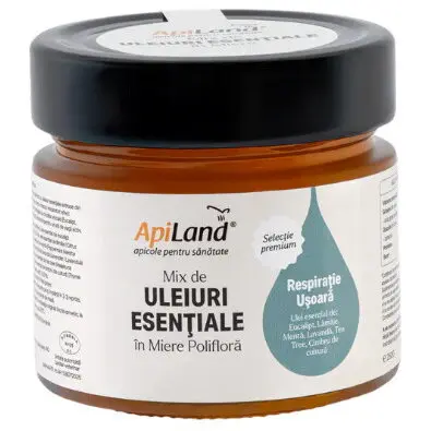 Mix de Uleiuri Esentiale in Miere Poliflora - Respiratie Usoara 250g