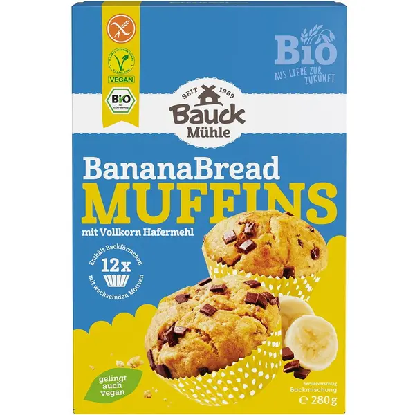 Mix pentru Muffins Banana Bread fara Gluten Ecologic/Bio 280g