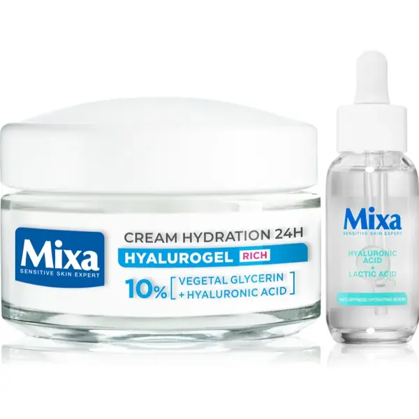 Mixa Hyalurogel set pentru pielea uscata si deshidratata
