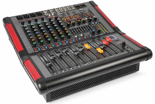 Mixer cu amplificator Power Dynamics PDM-S804A, 8 canale, 2x 350W, procesor dual, USB, Bluetooth, RCA, Jack 6.3mm