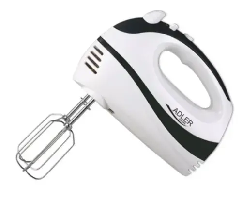 Mixer de mana, ADLER AD 4205, 300 W, 5 viteze + Turbo (Negru/Alb)
