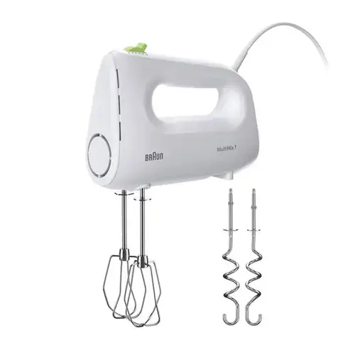 Mixer de mana Braun MultiMix 1 HM 1110 WH, 450 W, 4 trepte viteza (Alb)