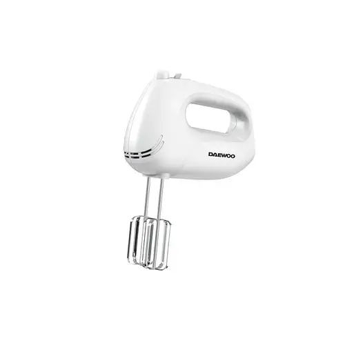 Mixer de mana Daewoo DHM25W, 250 W, functie Turbo, 5 viteze, accesoriu tel, carlige aluat (Alb)