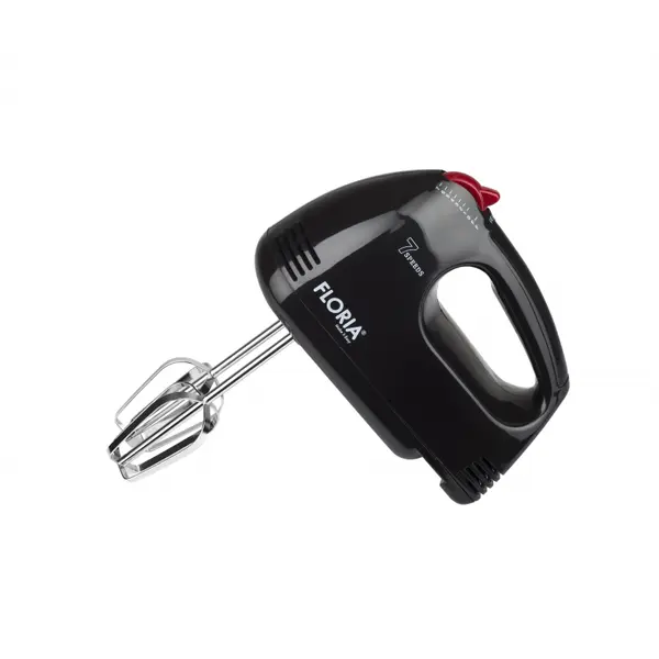 Mixer de mana Floria ZLN-7567, 150 W, 7 viteze, Buton eliberare accesorii, Negru