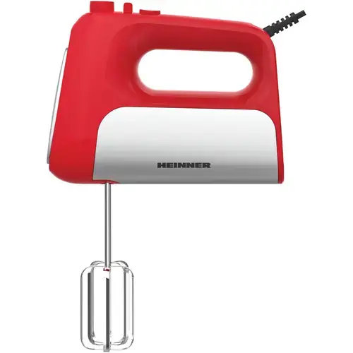 Mixer de mana Heinner HM-DC500RD, 500 W, Motor DC, 6 viteze + Turbo (Rosu/Inox)