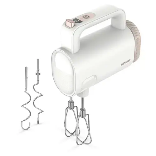 Mixer de mana portabil Sencor SHM9130WH, 8 viteze, Status baterie LED (Alb)