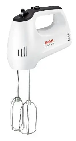 Mixer de mana Tefal Quick Mix HT310138, 300W, 5 viteze (Alb)