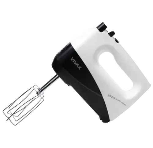 Mixer de mana Vivax HM-550WB, 550 W, 5 viteze, Functie turbo (Alb/Negru)