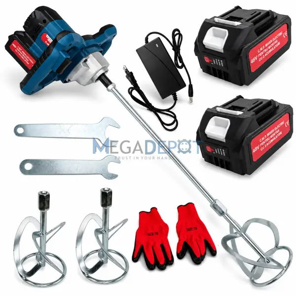 Mixer pentru mortar pe acumulator, Altai Campion PRO, 6 viteze, 2 x Acumulatori, 48V, 0-800RPM, 2 x Palete