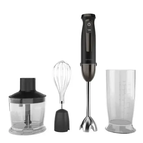 Mixer vertical AIWA ABL-1500P, 1500W, viteza variabila+turbo, 6 lame Satoku din titan, BPA free (Negru/Maro)