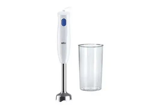 Mixer vertical Braun MQ10.001M MultiQuick 1, 450 W, Vas 0.6 l, Cablu 1.2 m (Alb/Albastru)