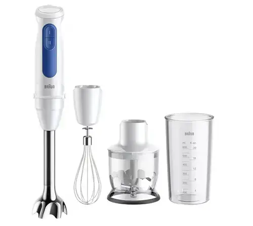 Mixer vertical Braun MQ30202M, 900W, 2 viteze, Tocator 350ml, Tel, Pahar gradat 600ml (Alb)