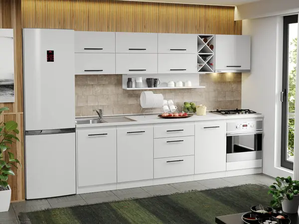 Mobila Bucatarie alba Sofi - 61 - 270 cm
