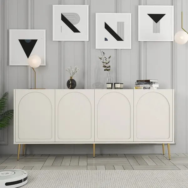 Mobila Lyon 80, Atlas, Gold - Cream Gold, 180x35 cm