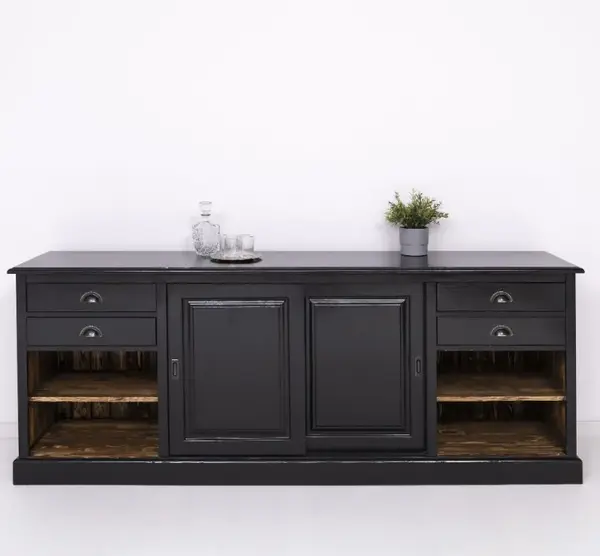 Mobilier de bar cu suport pentru pahare si sticle BAS cu finisaj Dublu color