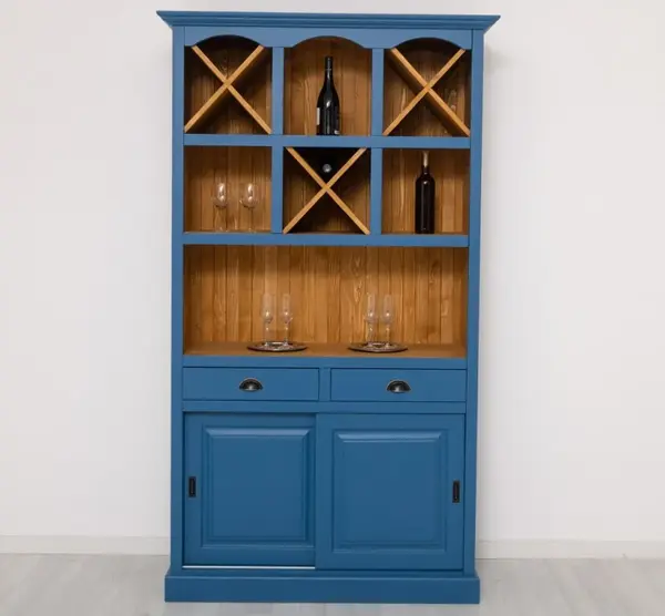 Mobilier de bar cu suport sticle sertare cu sine - Culoare Ext._P045 / Culoare Int._P002 - DUBLU COLOR cu finisaj Dublu color